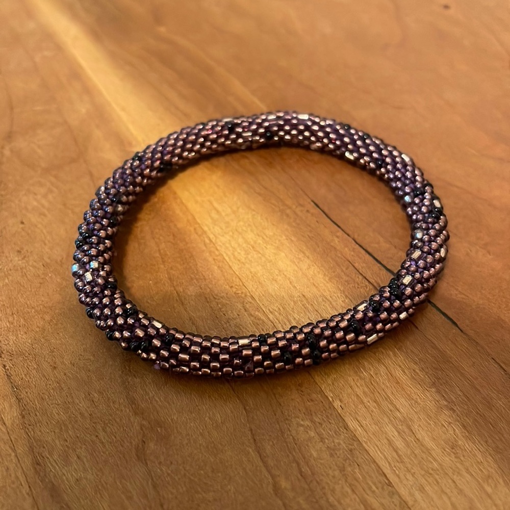 Purple seed bead bracelet